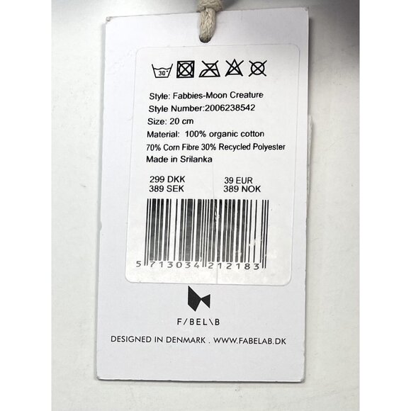 FABELAB 8.5" Pink Lilac Plush Stuffed Organic Fabbies MOON CREATURE Tooth Pillow - Picture 5 of 5